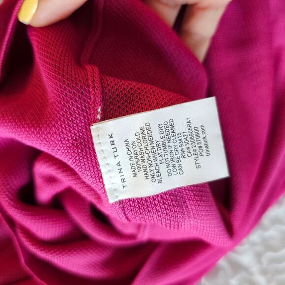Trina Turk Bookish Dress Trina Pink sz Large - Picture 5 of 10